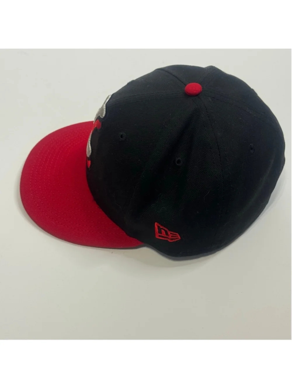New Era 59FIFTY MiLB Fitted Hat Black Red Size 7 1/4 Baseball Cap - Picture 3 of 12